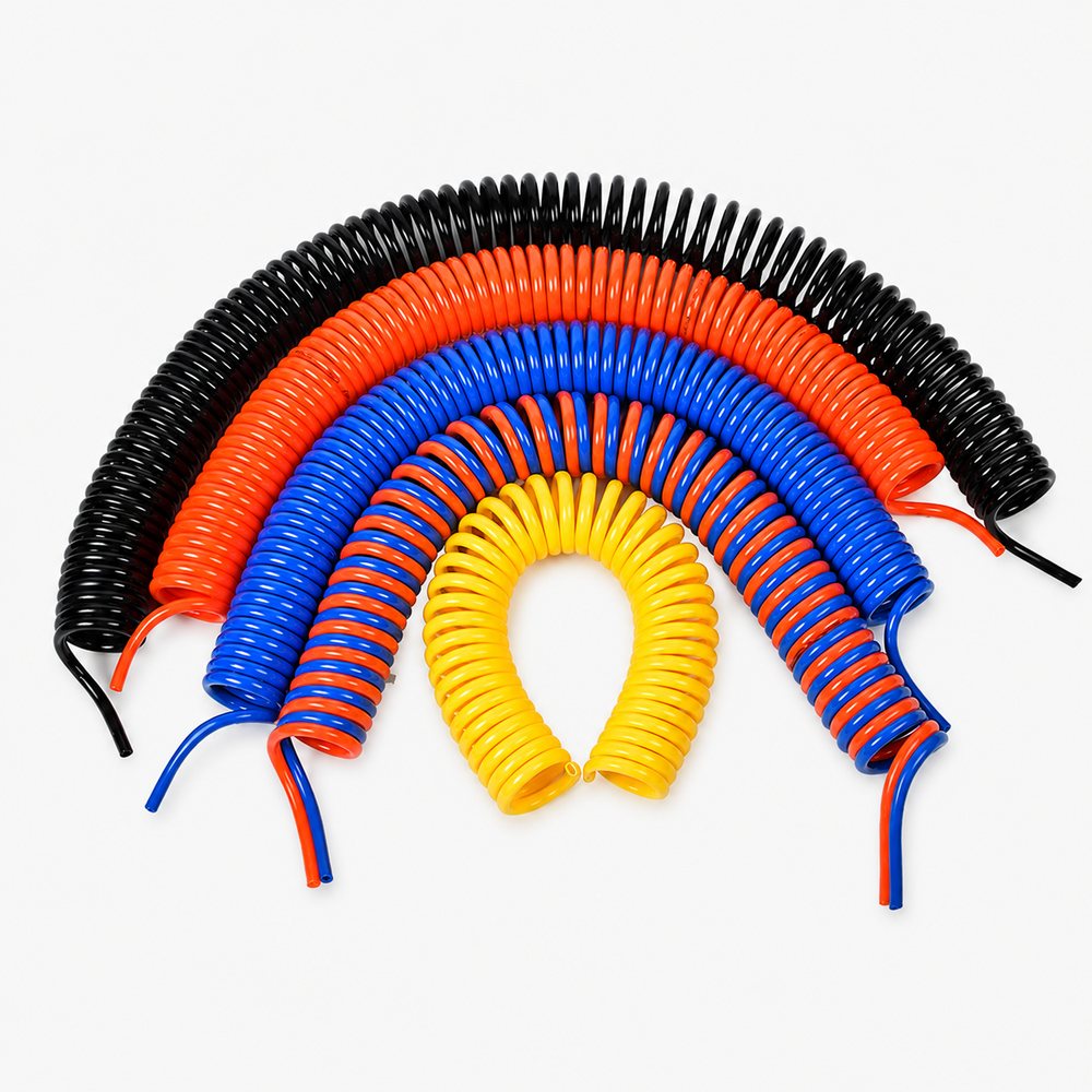 PU coil / spiral hose in multiple colours